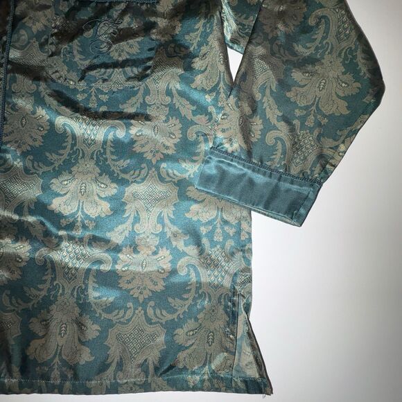 Vtg 90's Victoria’s Secret Y2K Green Gold Paisley Silky Pajama Set Size Small - Picture 10 of 12